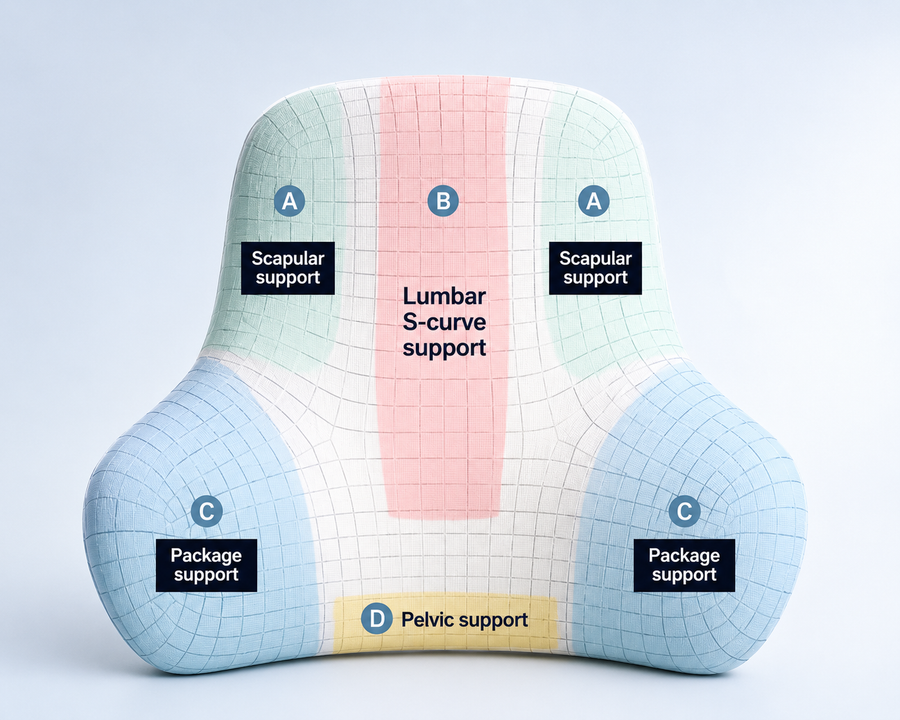 Four zones. Every part of your back accounted for.