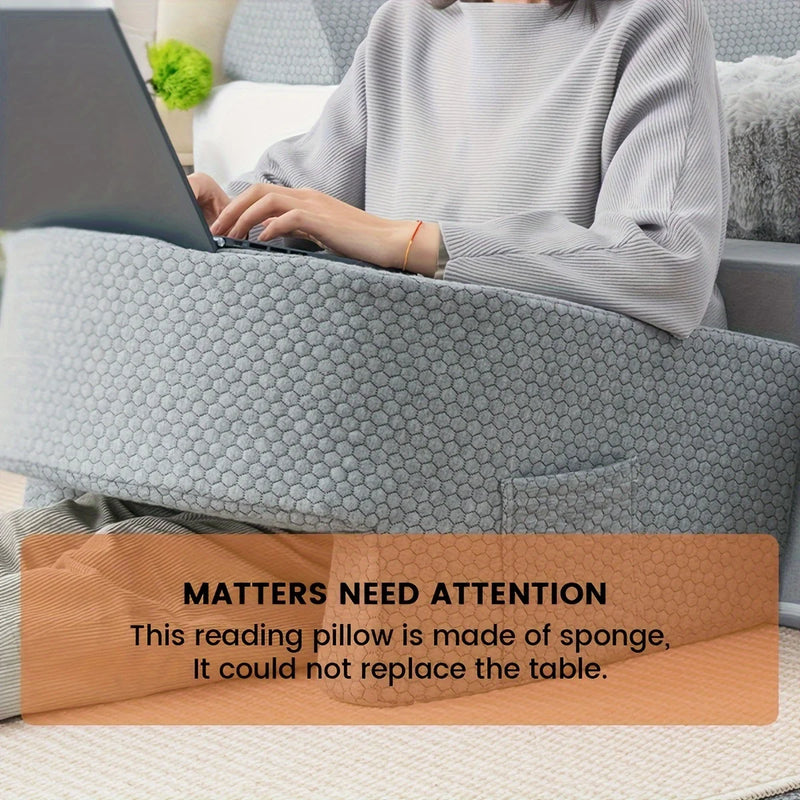 U-shaped memory foam armrest cushion, ideal for reading and working.