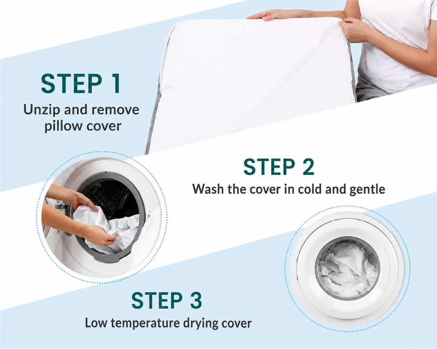 Three steps. One wash cycle. Done.