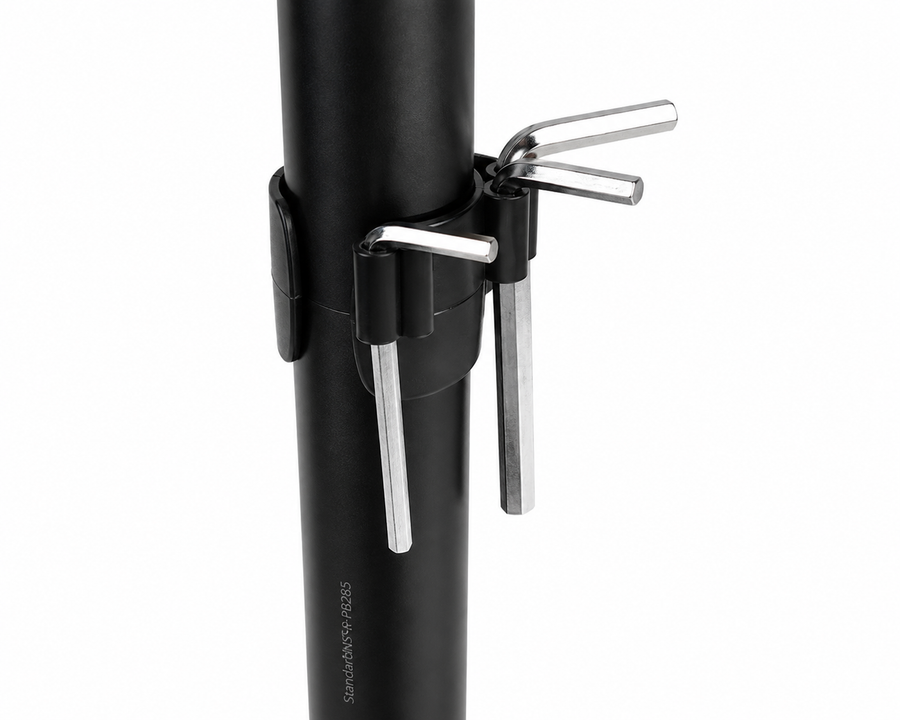 The keys come with the arm. And stay on the arm.