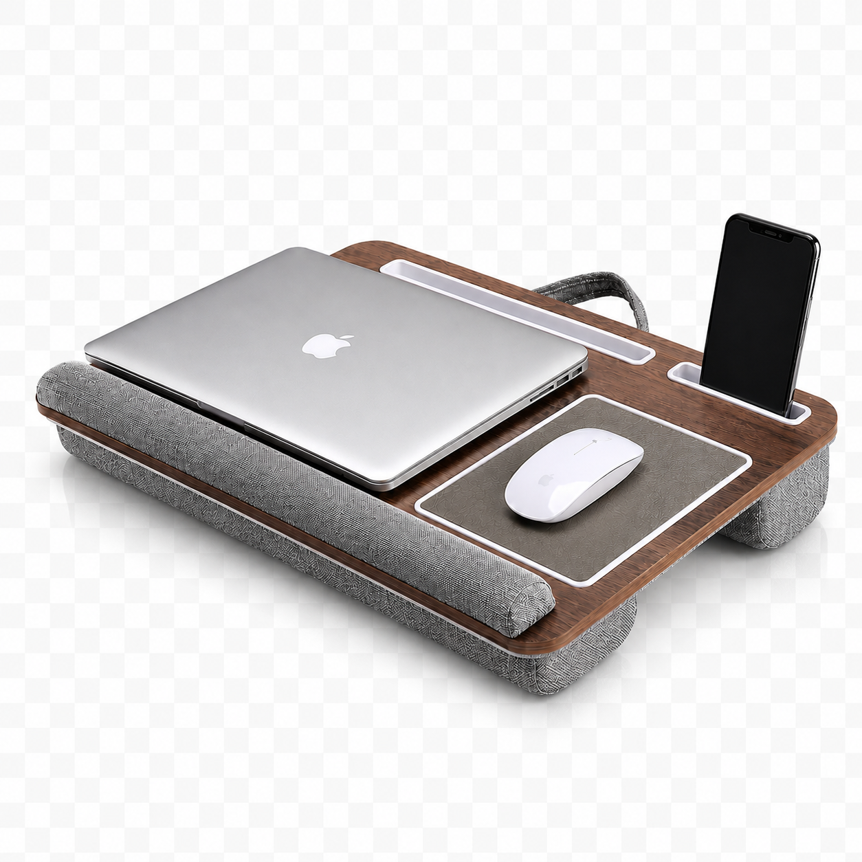 Multi Purpose Laptop Desk Leg Table Design of Double Groove Anti Slip Bar Embedded Mouse Pad Use with Sofa Bedroom Portable