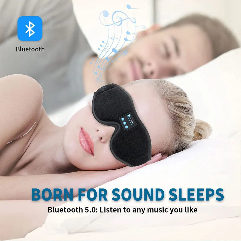 Mask For Sleep Headphones Bluetooth 3D Eye Mask MuHush Bluetooth Sleep Mask with Built-In Headphonessic Play Sleeping Headphones with Built-in HD Speaker