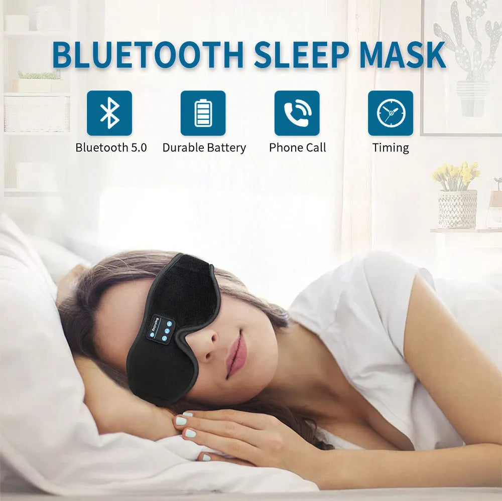 Mask For Sleep Headphones Bluetooth 3D Eye Mask MuHush Bluetooth Sleep Mask with Built-In Headphonessic Play Sleeping Headphones with Built-in HD Speaker