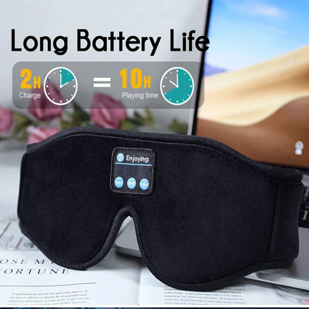 Mask For Sleep Headphones Bluetooth 3D Eye Mask MuHush Bluetooth Sleep Mask with Built-In Headphonessic Play Sleeping Headphones with Built-in HD Speaker