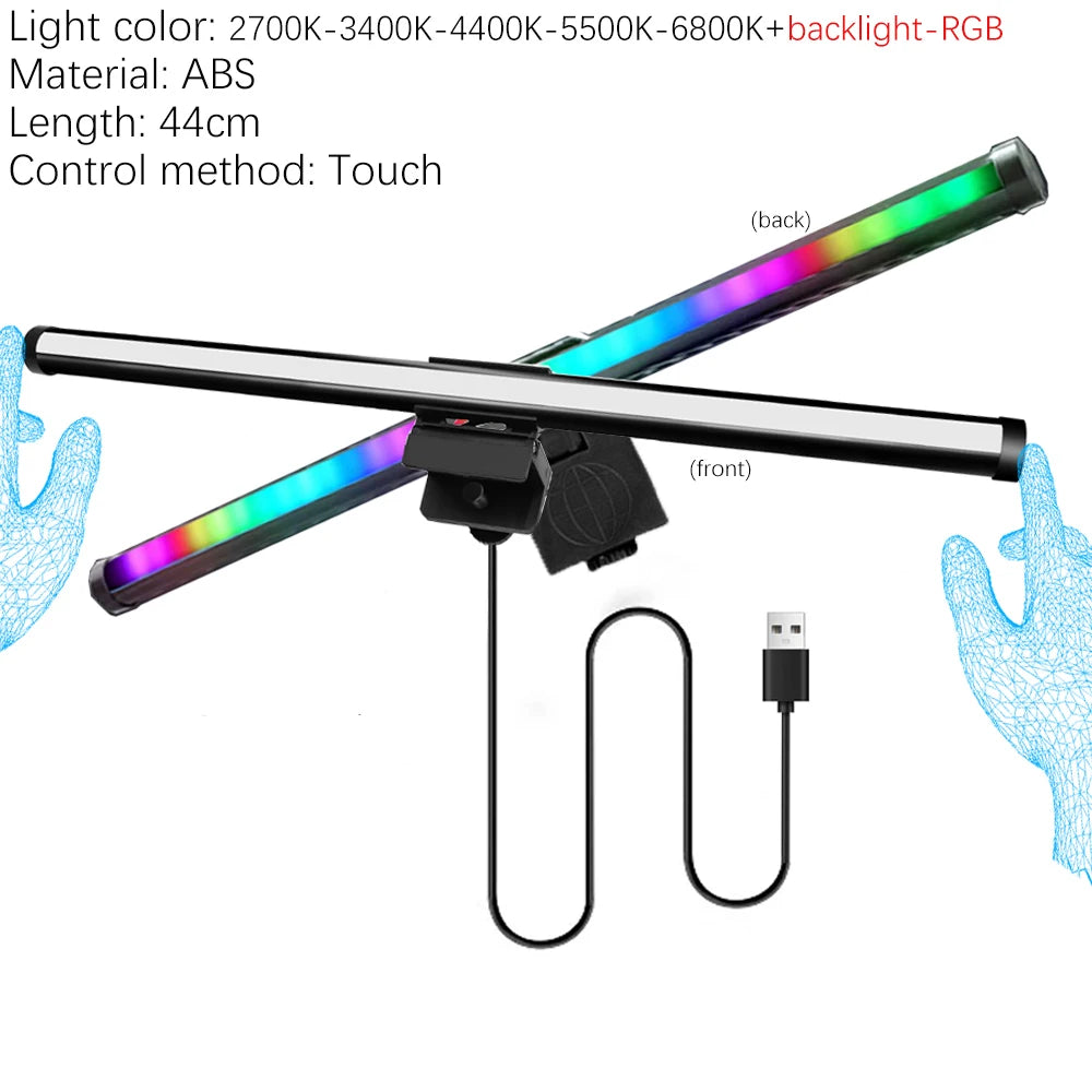 RGB Monitor & Desktop LED Light Bar — Colour-Changing Bias Lighting