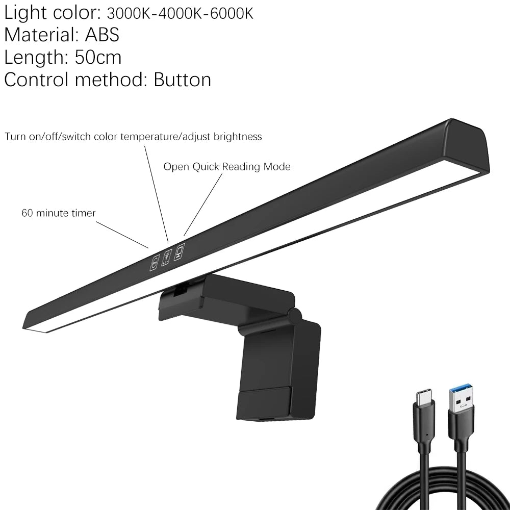 RGB Monitor & Desktop LED Light Bar — Colour-Changing Bias Lighting