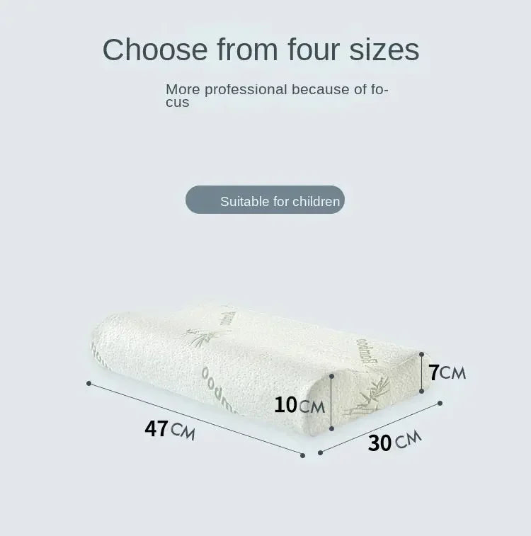 Traction Memory Foam Cervical Spine Pillow - 100% Bamboo Fiber