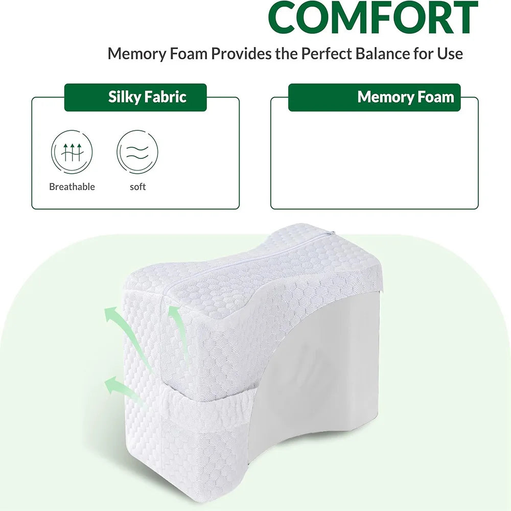 Brace Memory Foam Knee Pillow for Hip & Spine Relief