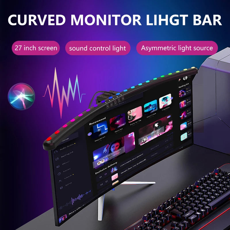 RGB Monitor & Desktop LED Light Bar — Colour-Changing Bias Lighting