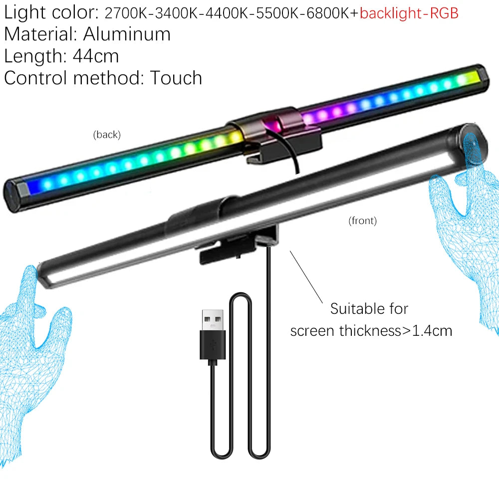 RGB Monitor & Desktop LED Light Bar — Colour-Changing Bias Lighting