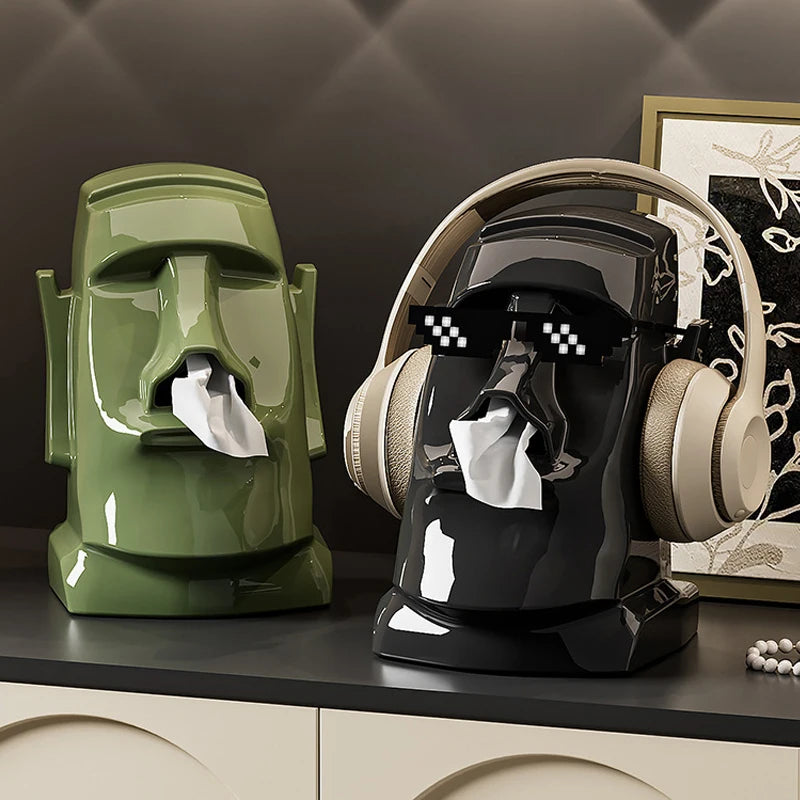 Moai Desktop Organiser for Glasses, Headset & Tissues