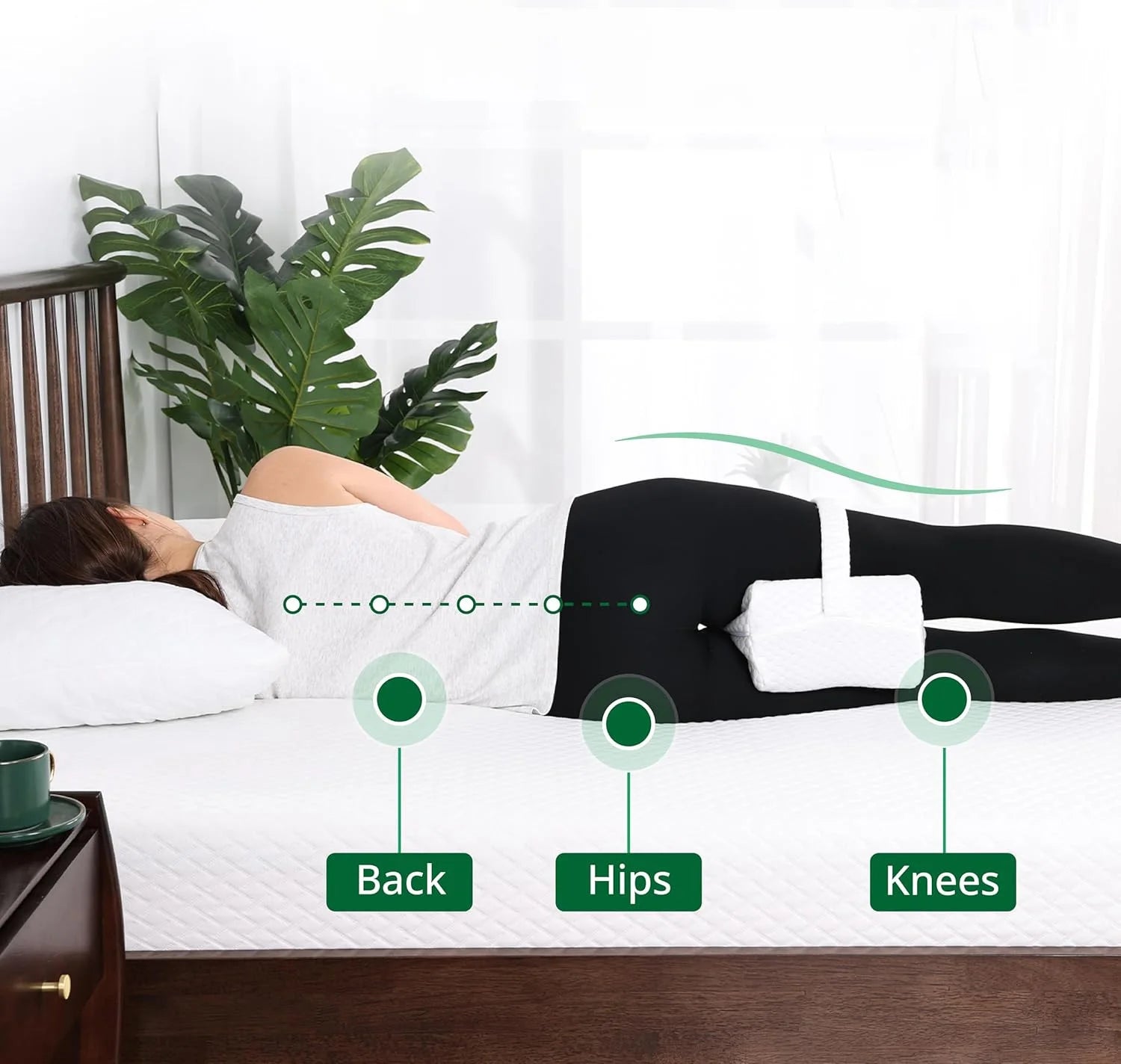 Brace Memory Foam Knee Pillow for Hip & Spine Relief