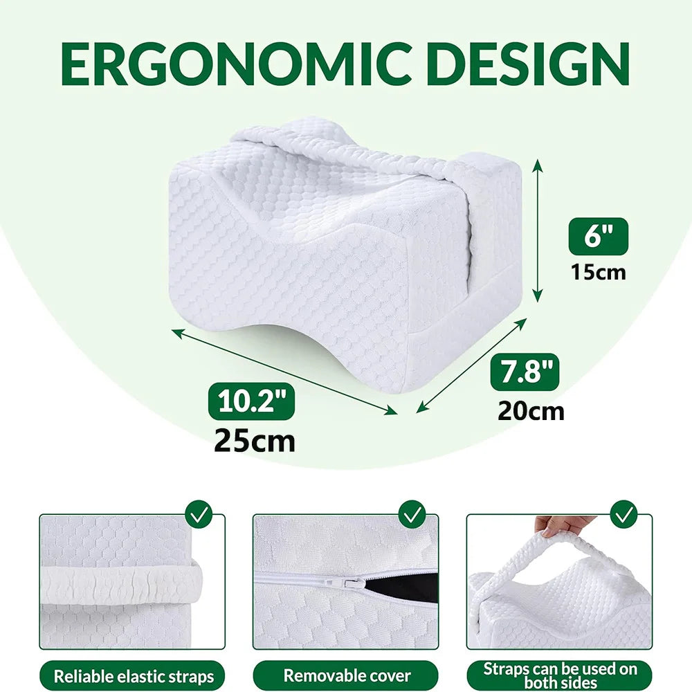 Brace Memory Foam Knee Pillow for Hip & Spine Relief