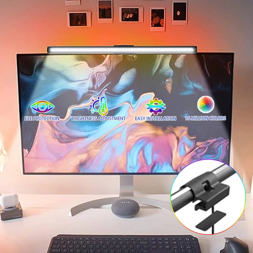 RGB Monitor & Desktop LED Light Bar — Colour-Changing Bias Lighting