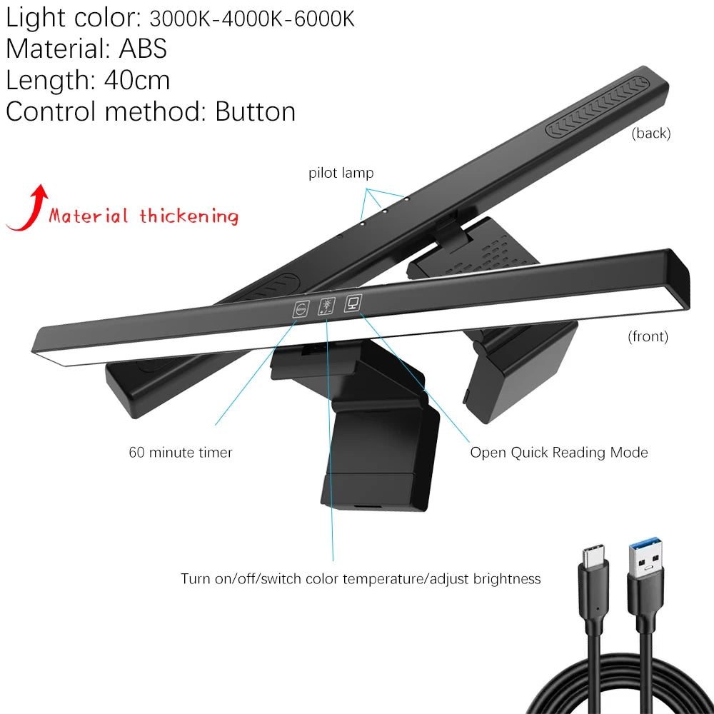 RGB Monitor & Desktop LED Light Bar — Colour-Changing Bias Lighting