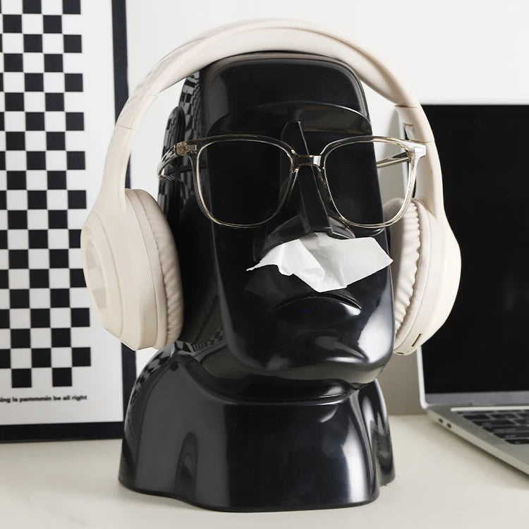 Moai Desktop Organiser for Glasses, Headset & Tissues