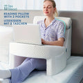 U-shaped memory foam armrest cushion, ideal for reading and working.