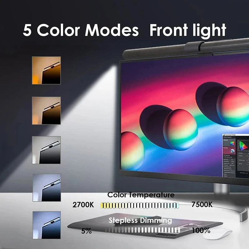 RGB Monitor & Desktop LED Light Bar — Colour-Changing Bias Lighting