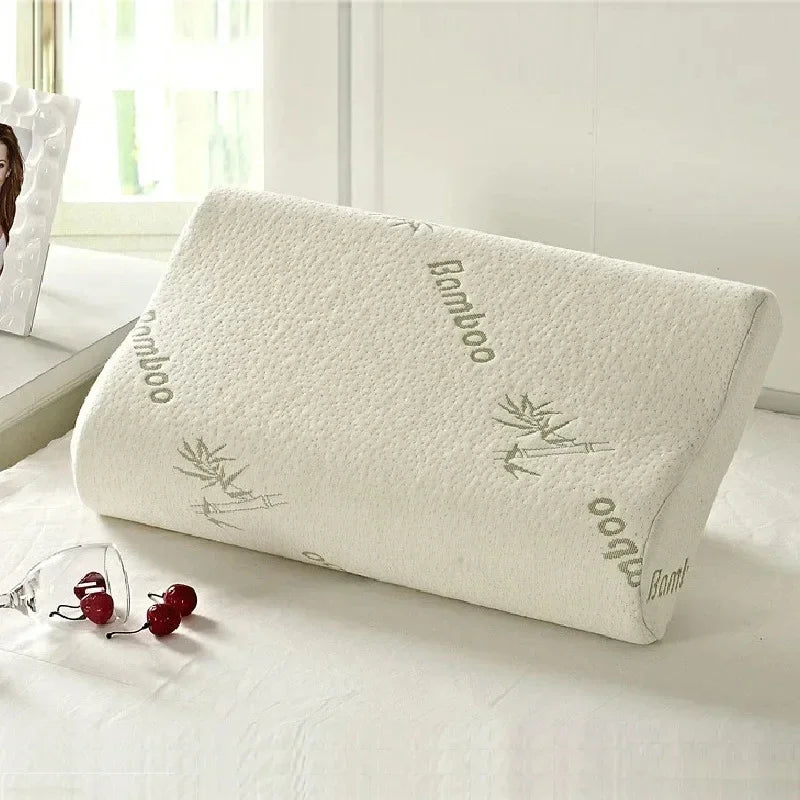 Traction Memory Foam Cervical Spine Pillow - 100% Bamboo Fiber