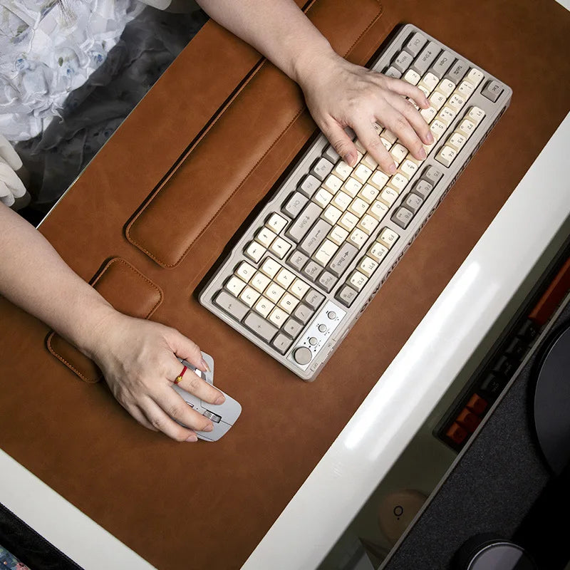 Nuvora RestWrist — Leather Keyboard Wrist Rest for Long-Session Comfort