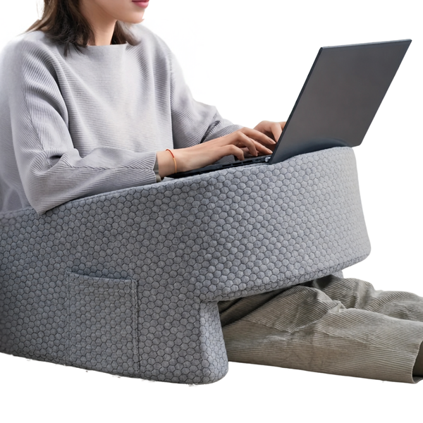 U-shaped memory foam armrest cushion, ideal for reading and working.
